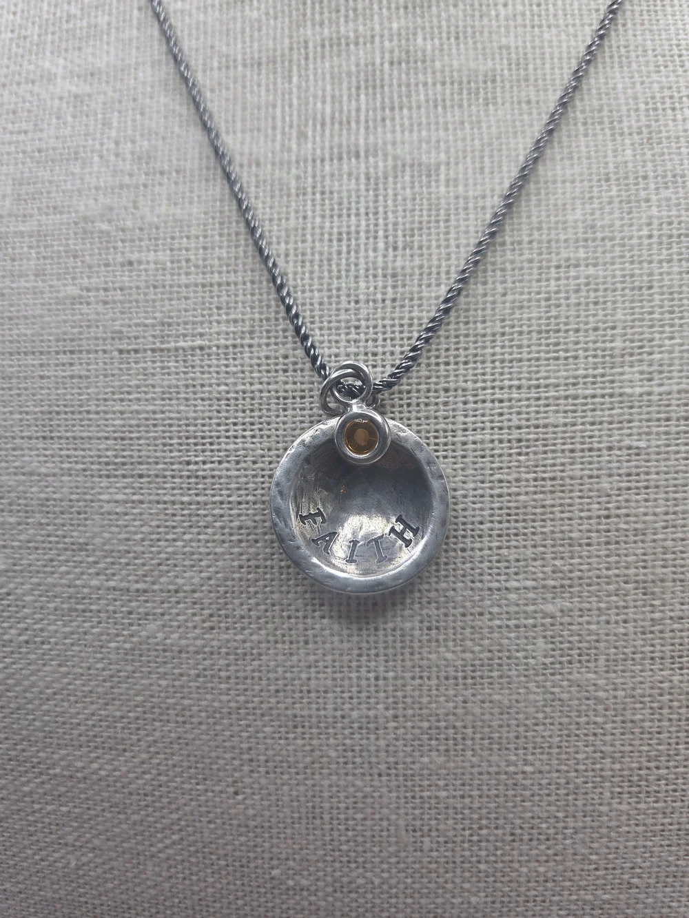 Silpada 925 Sterling Silver Faith Of Mustard Seed Amber Pendant Necklace